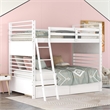 CRO Decor Twin over Twin Wood Bunk Bed with Two Drawers (White)