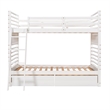 CRO Decor Twin over Twin Wood Bunk Bed with Two Drawers (White)