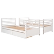 CRO Decor Twin over Twin Wood Bunk Bed with Two Drawers (White)