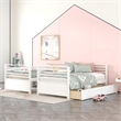 CRO Decor Twin over Twin Wood Bunk Bed with Two Drawers (White)