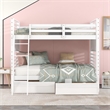 CRO Decor Twin over Twin Wood Bunk Bed with Two Drawers (White)