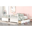 CRO Decor Twin over Twin Wood Bunk Bed with Two Drawers (White)