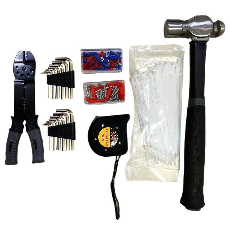 CRO Decor 3 Drawers Tool Box With Tool Set Black Detachable Tool Cart with Lock