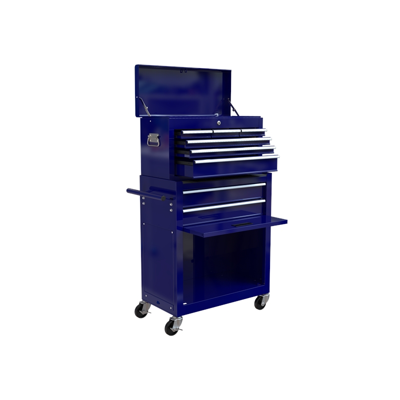 CRO Decor High Capacity Tool Chest with Wheels 8 Drawers Tool Storage (Blue)