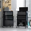 CRO Decor High Capacity Tool Chest with Wheels 8 Drawers Tool Storage (Black)