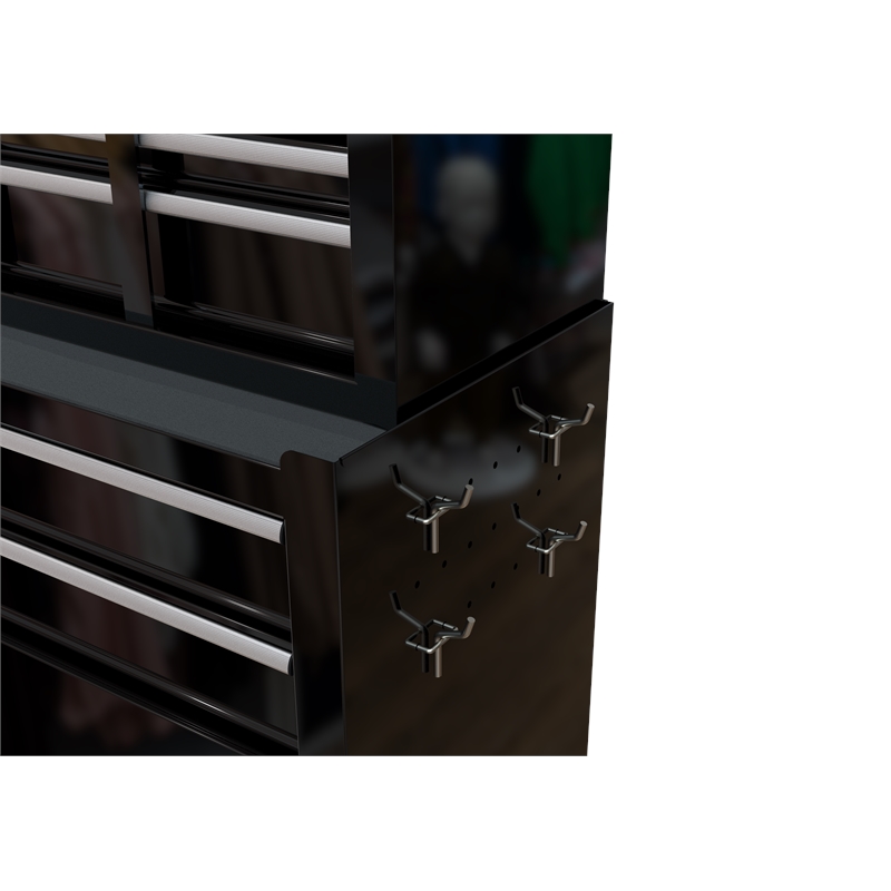 CRO Decor High Capacity Tool Chest with Wheels 8 Drawers Tool Storage (Black)