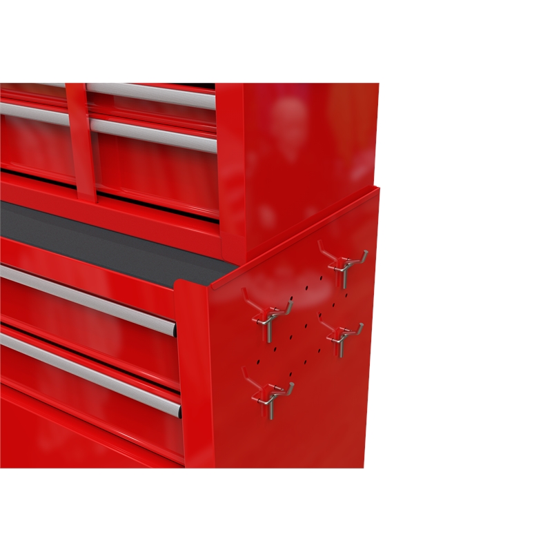 CRO Decor High Capacity Tool Chest with Wheels 8 Drawers Tool Storage (Red)