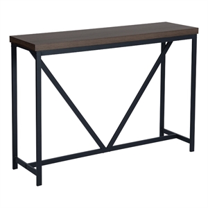 cro decor 47.2 in. brown standard rectangle wood console table with metal frame