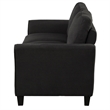 CRO Decor 3 Piece Polyester-blend Sofa Set Upholstered for Living Room (Black)