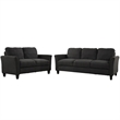 CRO Decor 3 Piece Polyester-blend Sofa Set Upholstered for Living Room (Black)