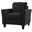 CRO Decor 3 Piece Polyester-blend Sofa Set Upholstered for Living Room (Black)