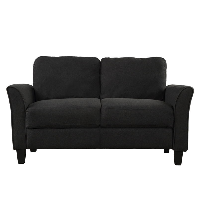 CRO Decor 3 Piece Polyester-blend Sofa Set Upholstered for Living Room (Black)