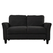 CRO Decor 3 Piece Polyester-blend Sofa Set Upholstered for Living Room (Black)