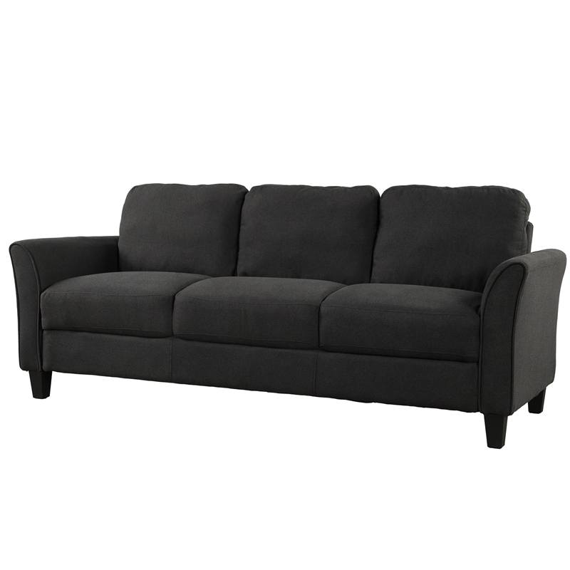 CRO Decor 3 Piece Polyester-blend Sofa Set Upholstered for Living Room (Black)