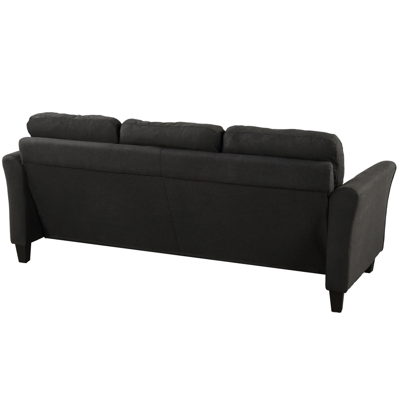 CRO Decor 3 Piece Polyester-blend Sofa Set Upholstered for Living Room (Black)
