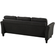 CRO Decor 3 Piece Polyester-blend Sofa Set Upholstered for Living Room (Black)