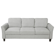 CRO Decor 3 Piece Sectional Sofa Set Living Room Fabric Furniture (Light Gray)