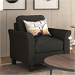 CRO Decor 3 Piece Sectional Sofa Set Living Room Soft Linen Fabric (Black)