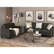 CRO Decor 2-Piece Linen Fabric Upholstered Sofa Set -Black (2+3 Seat)