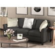 CRO Decor 2-Piece Linen Fabric Upholstered Sofa Set -Black (2+3 Seat)