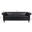 CRO Decor 83.5'' Traditional Square Arm Removable Cushion 3 Seater Sofa (Black)