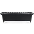 CRO Decor 83.5'' Traditional Square Arm Removable Cushion 3 Seater Sofa (Black)