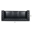 CRO Decor 83.5'' Traditional Square Arm Removable Cushion 3 Seater Sofa (Black)