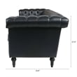 CRO Decor 83.5'' Traditional Square Arm Removable Cushion 3 Seater Sofa (Black)