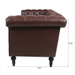 CRO Decor 83.5'' Traditional Square Arm Removable Cushion 3 Seater Sofa (Brown)