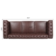 CRO Decor 83.5'' Traditional Square Arm Removable Cushion 3 Seater Sofa (Brown)