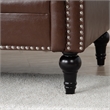 CRO Decor 83.5'' Traditional Square Arm Removable Cushion 3 Seater Sofa (Brown)