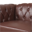 CRO Decor 83.5'' Traditional Square Arm Removable Cushion 3 Seater Sofa (Brown)