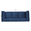 CRO Decor 83.5'' Traditional Square Arm Removable Cushion 3 Seater Sofa (Blue)
