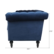 CRO Decor 83.5'' Traditional Square Arm Removable Cushion 3 Seater Sofa (Blue)