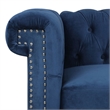 CRO Decor 83.5'' Traditional Square Arm Removable Cushion 3 Seater Sofa (Blue)