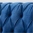 CRO Decor 83.5'' Traditional Square Arm Removable Cushion 3 Seater Sofa (Blue)