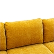 CRO Decor 4-piece U Shaped Fabric Sectional Sofa with Golden Legs in Yellow