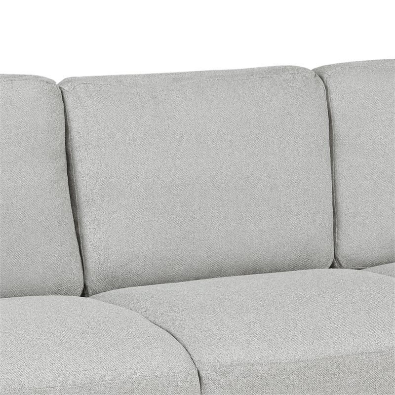 CRO Decor 3-Seat Sofa Living Room Linen Fabric Sofa in Light Gray