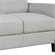 CRO Decor 3-Seat Sofa Living Room Linen Fabric Sofa in Light Gray