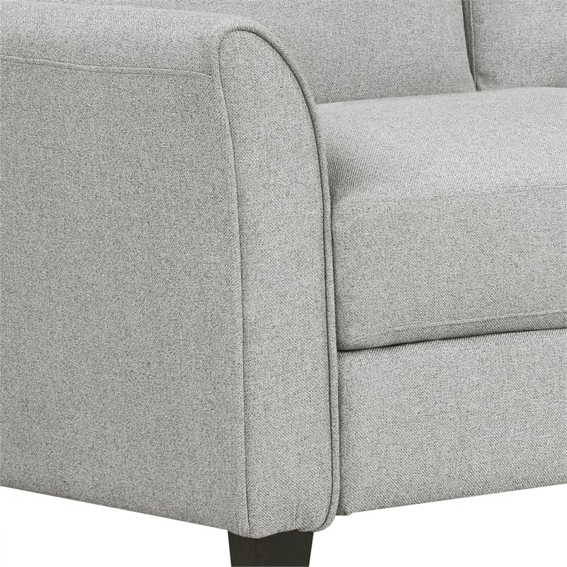 CRO Decor 3-Seat Sofa Living Room Linen Fabric Sofa in Light Gray