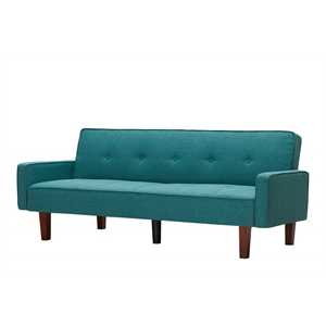 CRO Decor 74.8&quotW Modern Fabric Sofa Bed in Green/Brown Finish
