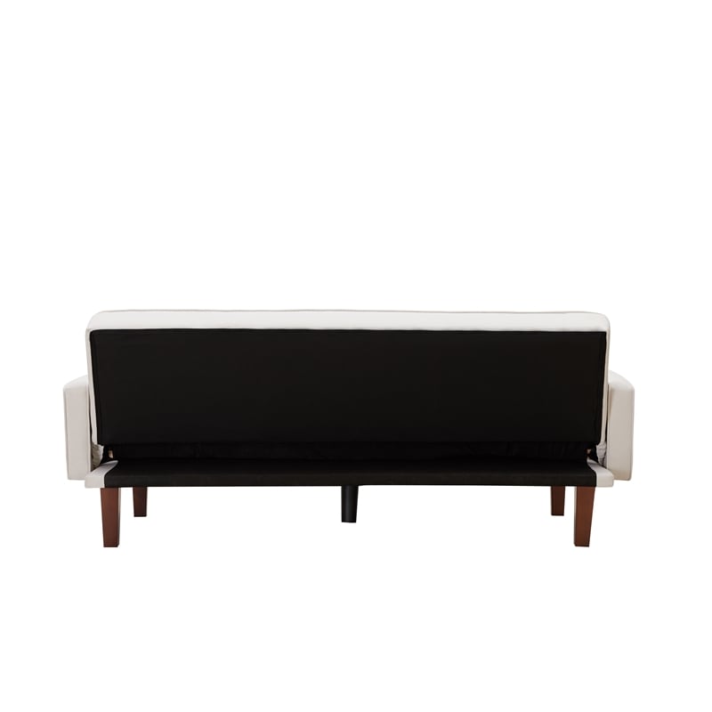 CRO Decor Sofa Bed Convertible Sofa Couch Linen Fabric Reclining Sofa (White)