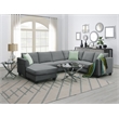 CRO Decor Sofa Sets 7 Seats L Shape with Ottoman Fabric with 3 Pillows (Gray)
