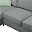 CRO Decor Sofa Sets 7 Seats L Shape with Ottoman Fabric with 3 Pillows (Gray)