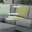 CRO Decor Sofa Sets 7 Seats L Shape with Ottoman Fabric with 3 Pillows (Gray)
