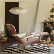 CRO Decor Top Grain Genuine Leather Swivel Lounge Chair And Ottoman(White)