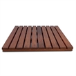 CRO Decor Teak Rectangle Teak & Wood Reversible Shower Mat
