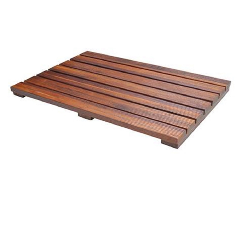 CRO Decor Teak Rectangle Teak & Wood Reversible Shower Mat  21