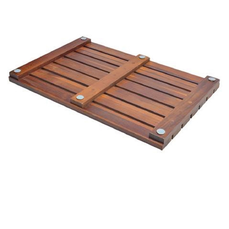 CRO Decor Teak Rectangle Teak & Wood Reversible Shower Mat  21