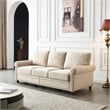 CRO Decor Linen Fabric Upholstery with Storage Sofa (Beige)